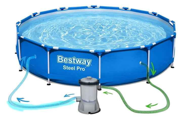 Каркасный бассейн 366 см 6473 л с насосом для дачи синий BestWay LS-2883 - изображение 8