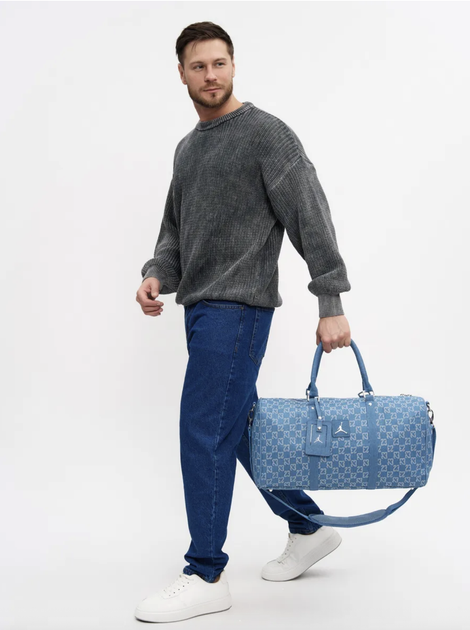 Спортивная сумка через плечо Jordan Duffle Monogram в джинсовом цвете. - Фото 3 Спортивная сумка через плечо Jordan Duffle Monogram в джинсовом цвете. - изображение 3