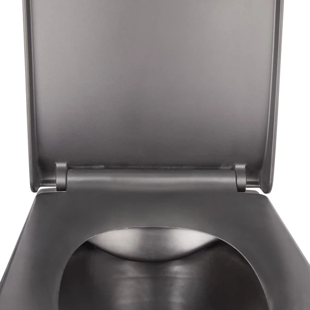 Подвесной унитаз Mixxus Premium Quadro-0302-R Black 530x360x365mm, система смыва RIMLESS (MP6455) - изображение 5