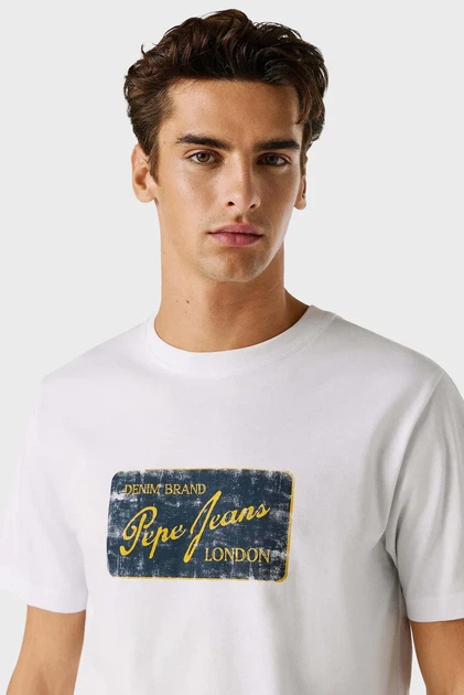 Чоловіча біла футболка SUEN Pepe Jeans L PM5010317 - зображення 5