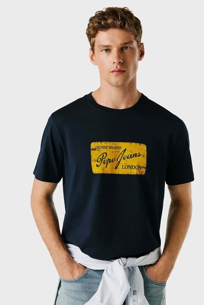 Чоловіча темно-синя футболка SUEN Pepe Jeans S PM5010317 - Фото 5 Чоловіча темно-синя футболка SUEN Pepe Jeans S PM5010317 - зображення 5
