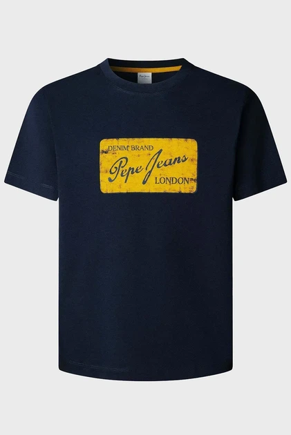 Чоловіча темно-синя футболка SUEN Pepe Jeans S PM5010317 - Фото 8 Чоловіча темно-синя футболка SUEN Pepe Jeans S PM5010317 - зображення 8