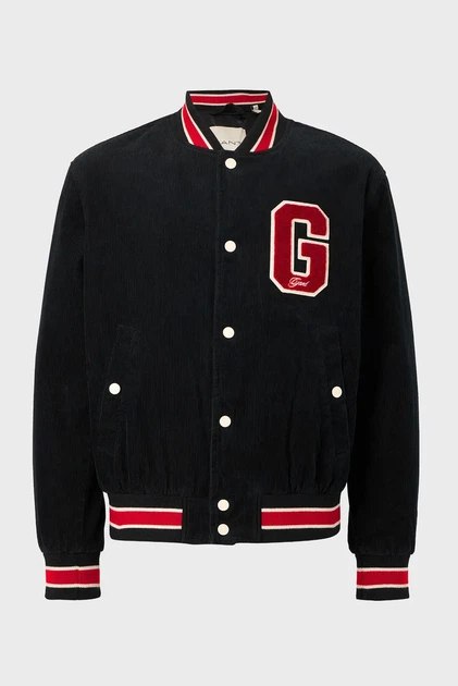 Чоловічий чорний вельветовий бомбер VARSITY Gant S 7006573 - Фото 1 Чоловічий чорний вельветовий бомбер VARSITY Gant S 7006573 - изображение 1