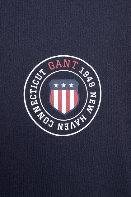 Чоловіча темно-синя футболка GRAPHIC Gant L 2003391 - изображение 3