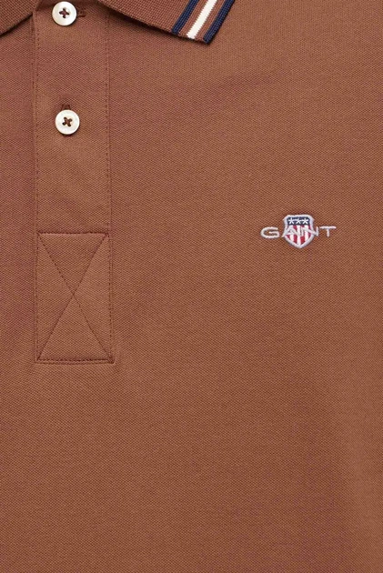 Чоловіче коричневе поло COLLAR Gant XL 2014119 - изображение 3