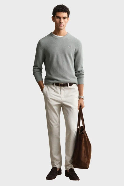 Чоловічі білі чіноси SLIM CLASSIC Gant 36-32 1501000 - Фото 2 Чоловічі білі чіноси SLIM CLASSIC Gant 36-32 1501000 - изображение 2