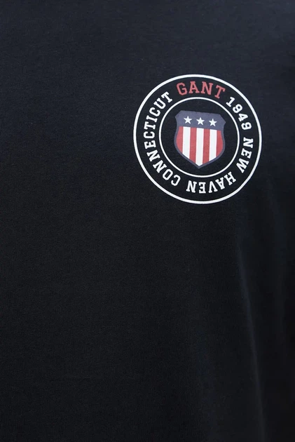 Чоловіча чорна футболка GRAPHIC Gant L 2003391 - изображение 2