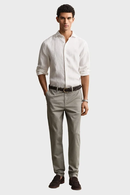 Чоловічі сірі чіноси SLIM CLASSIC Gant 33-32 1501000 - Фото 2 Чоловічі сірі чіноси SLIM CLASSIC Gant 33-32 1501000 - изображение 2