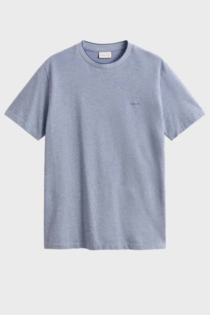 Чоловіча синя футболка 2 TONE PIQUE Gant XXL 2003414 - изображение 5