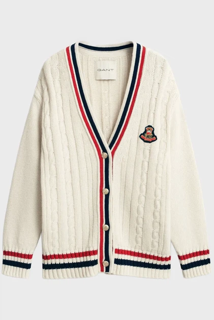 Жіночий білий кардиган VARSITY Gant M 4805417 - Фото 6 Жіночий білий кардиган VARSITY Gant M 4805417 - изображение 6