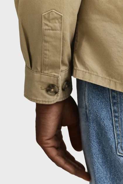 Чоловіча бежева сорочка TWILL OVERSHIRT Gant L 3250309 - изображение 5