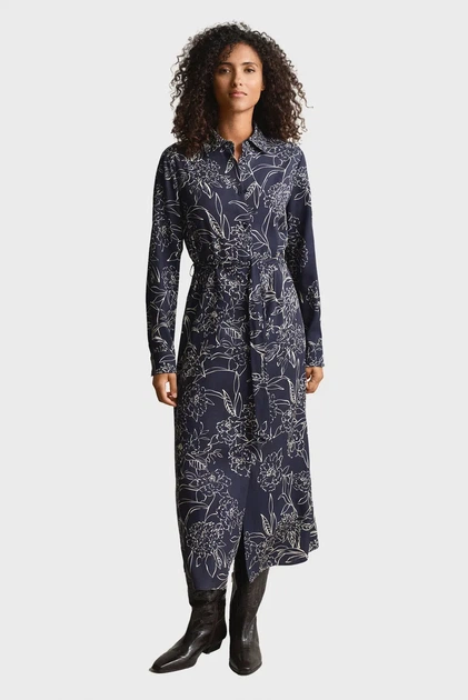 Жіноча темно-синя сукня з візерунком FLORAL Gant 38 4503479 - Фото 1 Жіноча темно-синя сукня з візерунком FLORAL Gant 38 4503479 - изображение 1