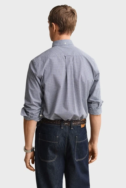 Чоловіча темно-синя картата сорочка CLASSIC GINGHAM Gant M 3000150 - изображение 3