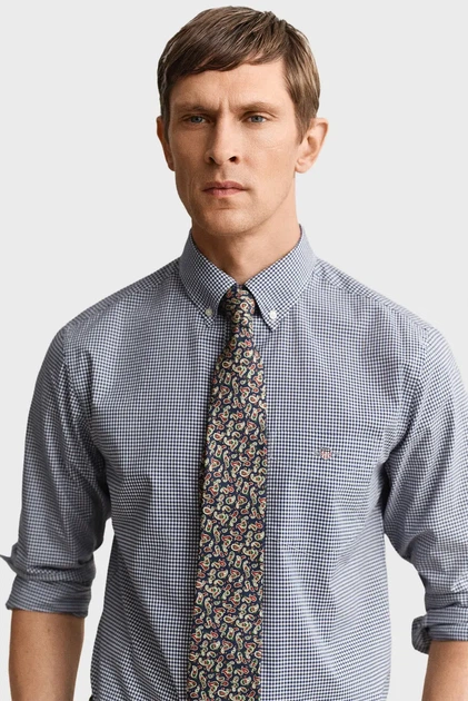 Чоловіча темно-синя картата сорочка CLASSIC GINGHAM Gant M 3000150 - изображение 4