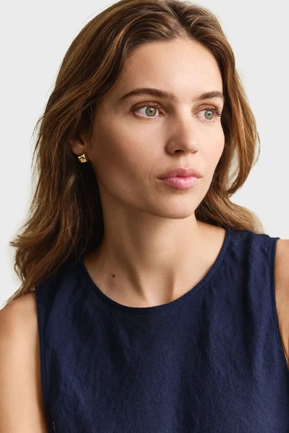 Жіноча темно-синя лляна сукня BIAS CUT Gant 36 4503525 - зображення 3