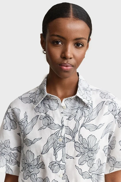 Жіноча біла лляна сукня з візерунком FLORAL Gant 36 4503511 - изображение 4