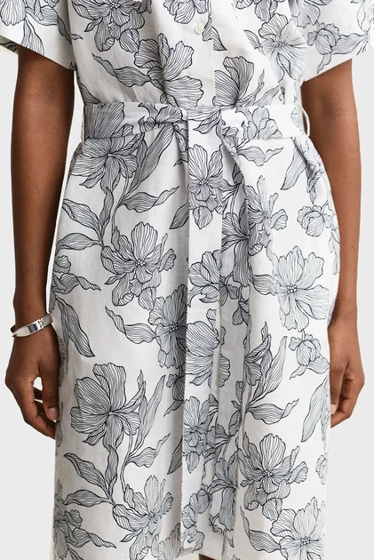 Жіноча біла лляна сукня з візерунком FLORAL Gant 36 4503511 - изображение 5