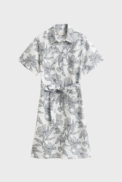 Жіноча біла лляна сукня з візерунком FLORAL Gant 36 4503511 - изображение 6