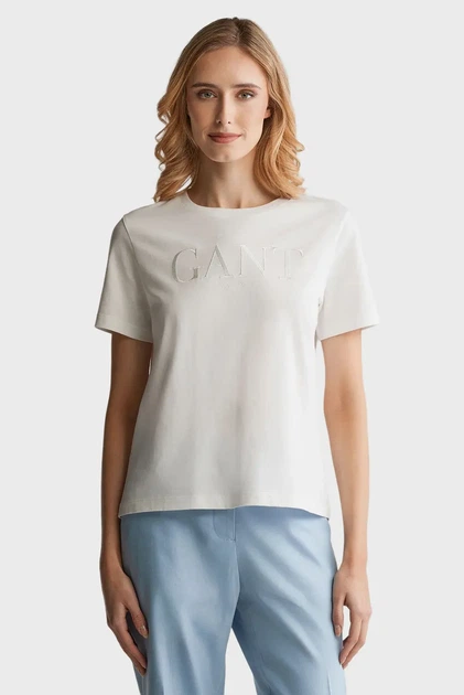 Жіноча біла футболка REG GRAPHIC Gant XL 4200502 - Фото 1 Жіноча біла футболка REG GRAPHIC Gant XL 4200502 - изображение 1