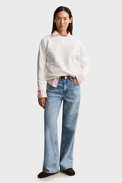 Жіночий білий світшот ROPE GRAPHIC Gant L 4201339 - Фото 2 Жіночий білий світшот ROPE GRAPHIC Gant L 4201339 - изображение 2