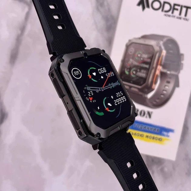 Смарт-годинники Modfit Iron All Black водонепроникні 50 м - зображення 4