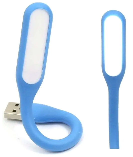 Светодиодная USB лампа 17 см для ноутбуков и повербанков голубая LS-0308 - изображение 2
