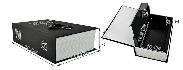 Сейф-книга 18х11 см для хранения ценностей черный Malatec LS-1837 - изображение 4
