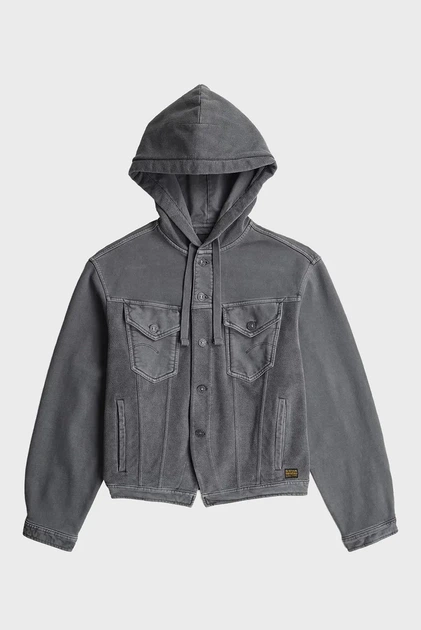 Жіноче сіре худі Washed G-Star M D27273,E159 - Фото 6 Жіноче сіре худі Washed G-Star M D27273,E159 - изображение 6