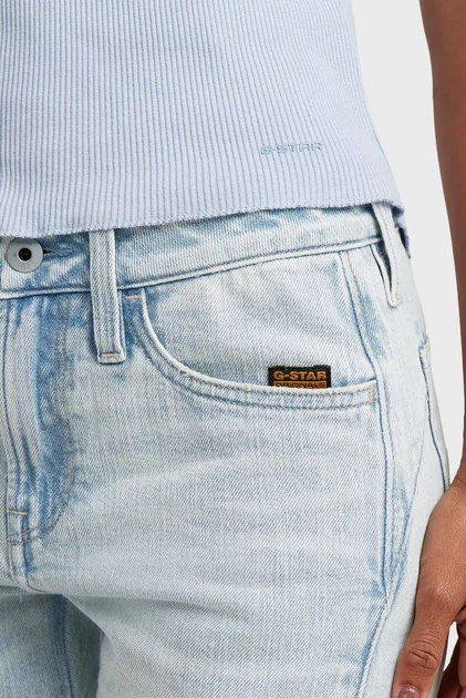 Жіночий блакитний топ henley G-Star M D28740,E487 - изображение 4
