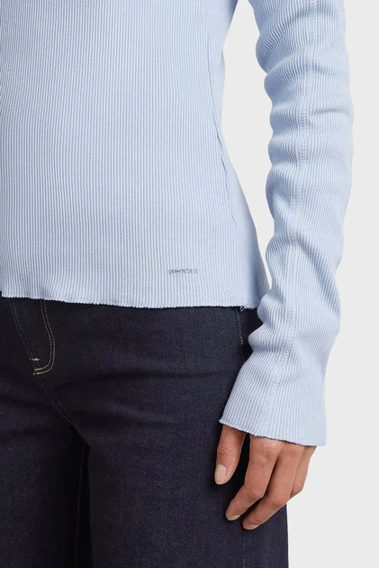 Жіночий блакитний лонгслів henley G-Star XS D28743,E487 - Фото 4 Жіночий блакитний лонгслів henley G-Star XS D28743,E487 - зображення 4