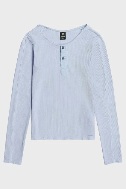 Жіночий блакитний лонгслів henley G-Star XS D28743,E487 - Фото 6 Жіночий блакитний лонгслів henley G-Star XS D28743,E487 - зображення 6