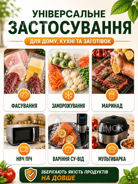Вакуумный пакет для вакууматора 25 см рулон 5 м универсальные гофрированные пакеты для вакуумирования продуктов рукав для хранения пищи мяса рыбы овощей фруктов сыра круп вакуумная упаковка - изображение 9