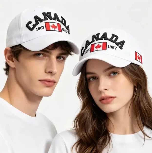 Кепка бейсболка Canada белая унисекс с 3D вышивкой и флагом Канады, регулируемая, размер 54–60 см - Фото 2 Кепка бейсболка Canada белая унисекс с 3D вышивкой и флагом Канады, регулируемая, размер 54–60 см - изображение 2