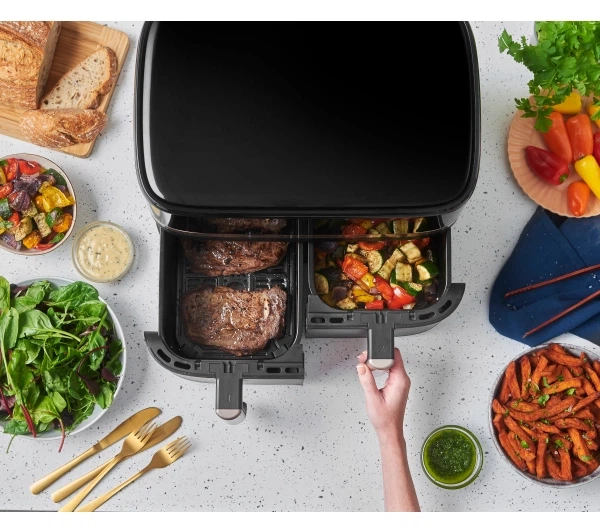 Фритюрниця повітряна Russell Hobbs Satis Fry DualBaske 27680-56 2800Вт 9л - зображення 6