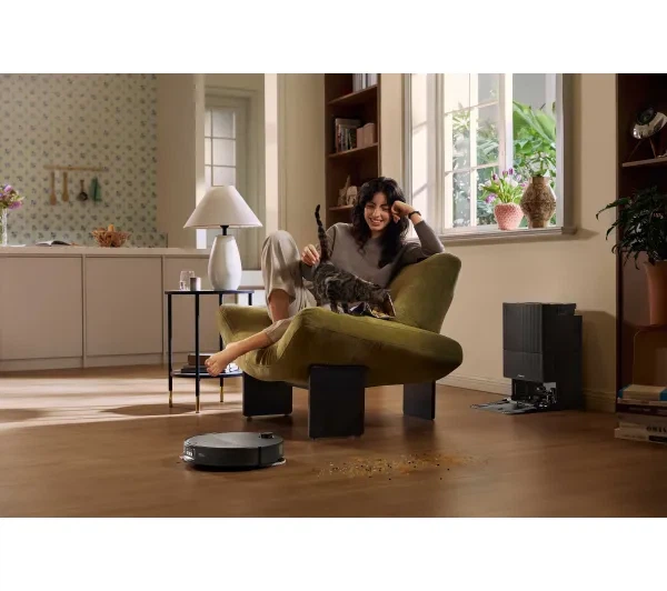 Робот-пилосос Roborock Qrevo Edge 2 Функція миття підлоги Станція очищення Створення карти приміщення Функції ШІ Чорний - зображення 10