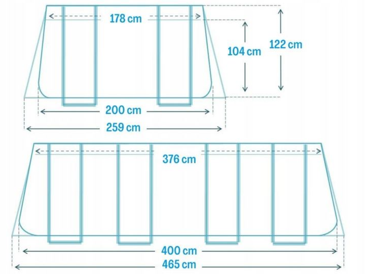 Каркасный бассейн для дачи Prism Frame Pool Intex Каркасный летний бассейн большой (400 x 200 x 122 см) - изображение 5