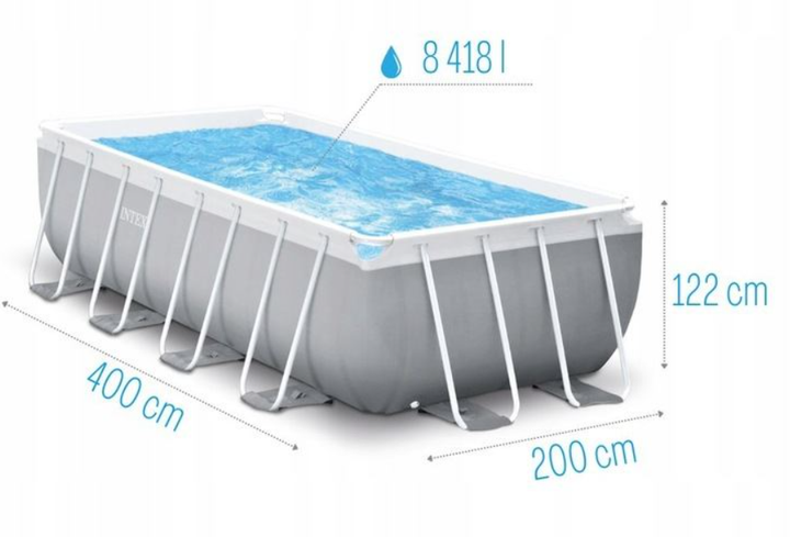Каркасный бассейн для дачи Prism Frame Pool Intex Каркасный летний бассейн большой (400 x 200 x 122 см) - изображение 6