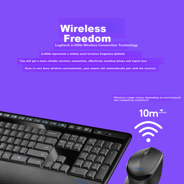 Комплект клавиатура и мышь Logitech MK346P беспроводной офисный полноразмерный черный - изображение 11