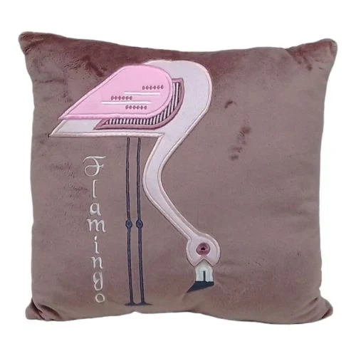 Декоративна подушка TIGRES Flamingo Birds 28x28 см різнокольорова - Фото 1 Декоративна подушка TIGRES Flamingo Birds 28x28 см різнокольорова - зображення 1