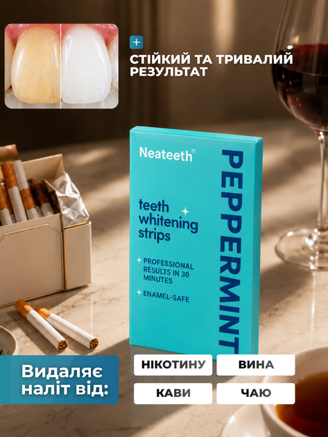 Полоски для отбеливания зубов отбеливающие осветляющие пластинки от зубного налета и желтизны очищающие ленты наклейки для чистки отбеливания осветления чувствительной эмали набор 14 упаковок отбеливатель с мятным экстрактом без перекиси Hechpro ТБTH6930 - изображение 5