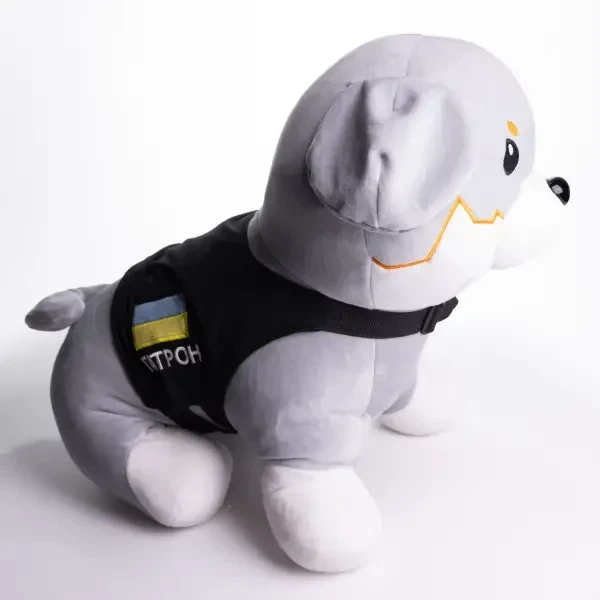 Игрушка-Подушка Пес Патрон с пледом 110х140 см плюш серый - Фото 2 Игрушка-Подушка Пес Патрон с пледом 110х140 см плюш серый - изображение 2