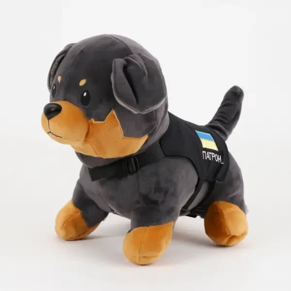 Игрушка-Подушка Пес Патрон с пледом 110x140 см плюш серый с коричневым - Фото 2 Игрушка-Подушка Пес Патрон с пледом 110x140 см плюш серый с коричневым - изображение 2