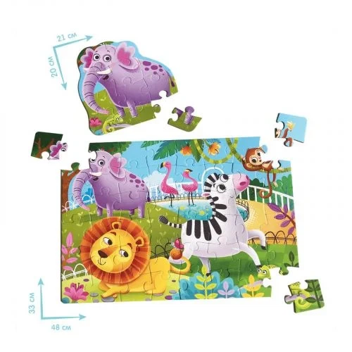 Настольная игра RoterKafer Макси пазлы Зоопарк для детей 3-5 лет - изображение 2