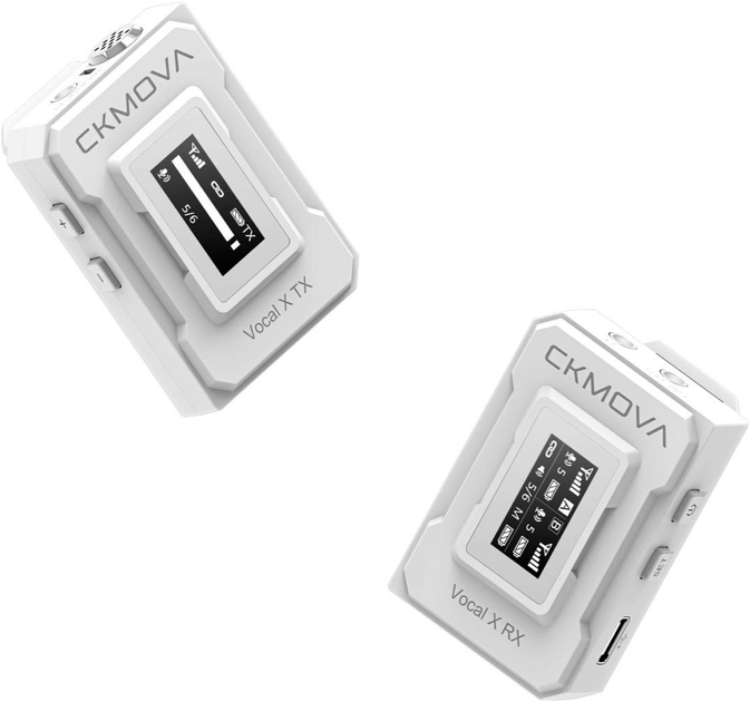 Bezprzewodowy system mikrofonowy CKMOVA Vocal X V1W 2.4 GHz White (SUP_em4022) - Zdjęcie 3 Bezprzewodowy system mikrofonowy CKMOVA Vocal X V1W 2.4 GHz White (SUP_em4022) - obraz 3