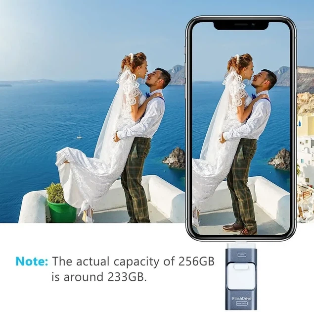 Флешка AXFEE 256GB 4-в-1 USB 3.0 Type-C microUSB Lightning для телефону та ПК - Фото 7 Флешка AXFEE 256GB 4-в-1 USB 3.0 Type-C microUSB Lightning для телефону та ПК - зображення 7