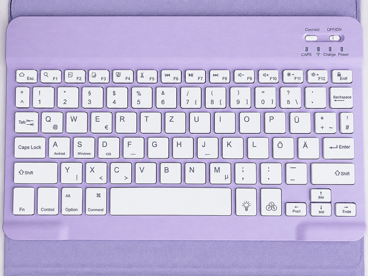 Чохол-клавіатура Vobafe KB-109 QWERTZ з тачпадом лавандовий для iPad Air 11 M4/M3/M2 та Air 5/4 10.9 - изображение 8