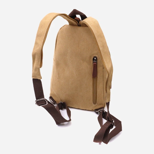 Сумка-рюкзак мужская тканевая 4.5 л Vintage leather-22178 Песочная - изображение 3