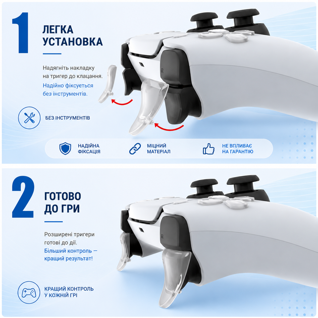 Накладки на стики и удлинители триггеров L2/R2 для PS5 DualSense, силиконовые, 8+2 шт в наборе, черные - изображение 6