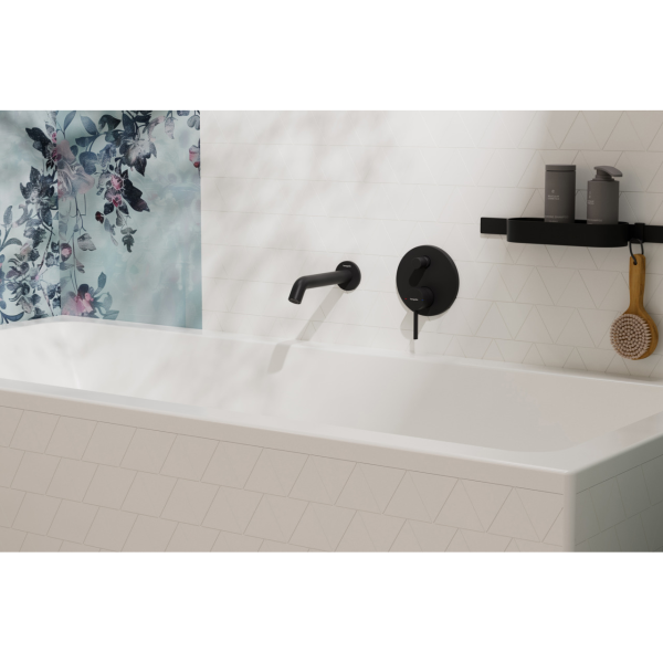 Вилив настінний для ванни HANSGROHE TECTURIS S, чорний, латунь - Фото 3 Вилив настінний для ванни HANSGROHE TECTURIS S, чорний, латунь - изображение 3