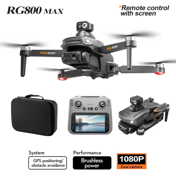Дрон RG800 Max GPS с двойной камерой и системой обхода препятствий (FPV-режим) Черный - изображение 2